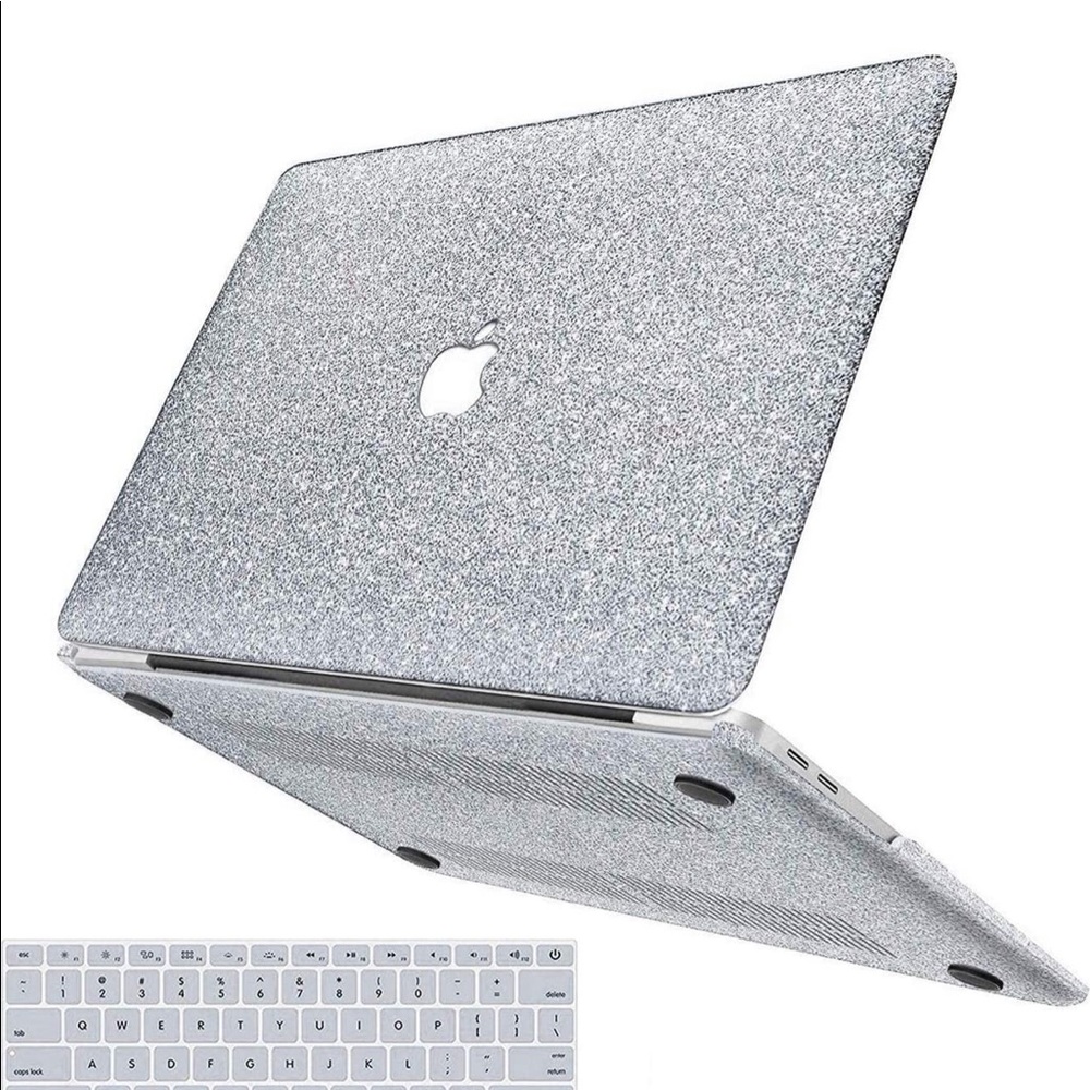 MacBook Pro 13, Silver Glitter Case